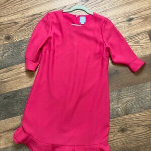 Cece Womens Size 6 Fuchsia Pink Kate Ruffle Shift Mini Dress